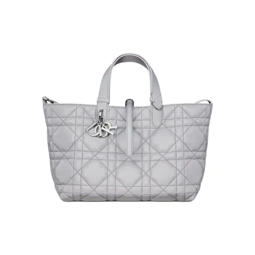 DIOR Toujours Телячья кожа Native Сумка Сумка через плечо Средний размер Женская Серый