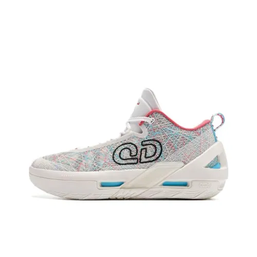 QIAODAN Баскетбольные кроссовки Low Top Jordan Белый/Ледяной Синий Мужской