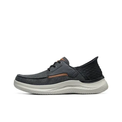 Skechers Slip Ins Низкий Топ Casual Мужской Черный Коричневый