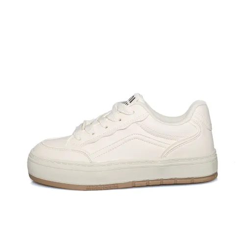 B10CROWN Slip-Resistant Lightweight And Breathable Low-Top Skateboarding Shoes Women's Beige