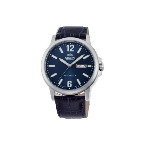 ORIENT Sports Collection Автоматический Ручной Механизм Кожаный Ремешок Часы Мужские Синий Циферблат