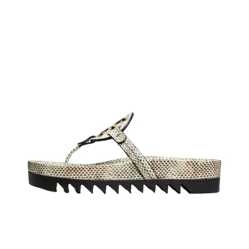 TORY BURCH Miller Шлепанцы 3,5 см Женские Белые Коричневые