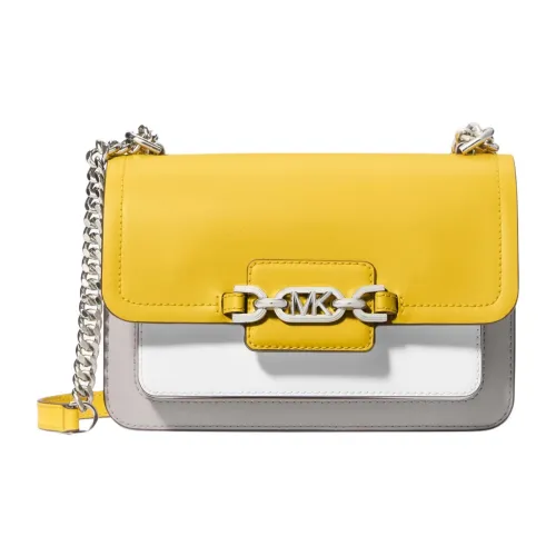 MICHAEL KORS Heather Корова Кожа Сумка через плечо Сумка на плечо Большая Женская Серый Желтый Белый