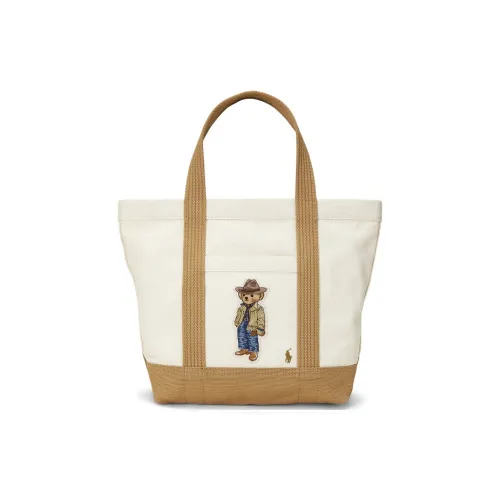 Ralph Lauren Ткань Тоут Сумка Сумка для покупок Сумка на плечо Маленькая Унисекс Light Коричневый Коричнево-желтый