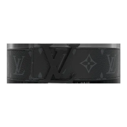 LOUIS VUITTON Ремни из коровьей кожи Мужской Черный Ширина 4CM