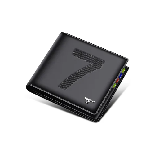 SEPTWOLVES Кошелек из крупнозернистой текстуры кожа текстиль кошелек для монет держатель для карт стандартный мужской черный кофейный