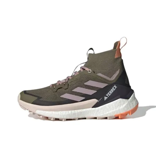 adidas Terrex FREE HIKER Slip-resistant Abrasion-resistant High-top Trail Running Shoes Women's Green Gray adidas Terrex FREE HIKER Противоскользящие Устойчивые к истиранию Высокие Кроссовки для бега по пересеченной местности Женские Зеленый Серый