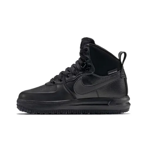 Nike Lunar Force 1 Амортизация Высокий Топ Скейтборд Кроссовки Женские Черные