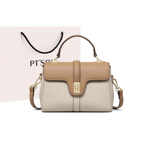 PT'SON Сумка из коровьей кожи с синтетической кожей сумка через плечо обычная белый и абрикос