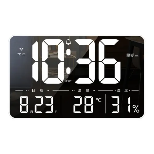 HENSE HD Большой SCREEN Стена Часы Многофункциональные Перфорированные Черный Циферблат Унисекс Электронный Механизм HW600