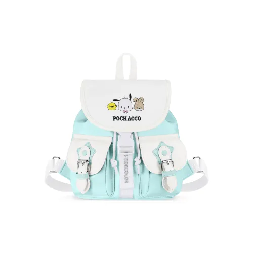 Zgo Sanrio Backpack Pacha Dogs Polyester+PU (Polyurethane) Backpack Lightweight Backpack Regular Women's Cyan