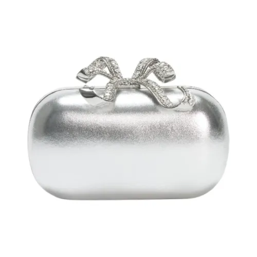 Self Портрет Chrome Покрытый Кожа Клатч Женская Серебряный