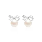 Серьги из серебра 925 пробы с бантом