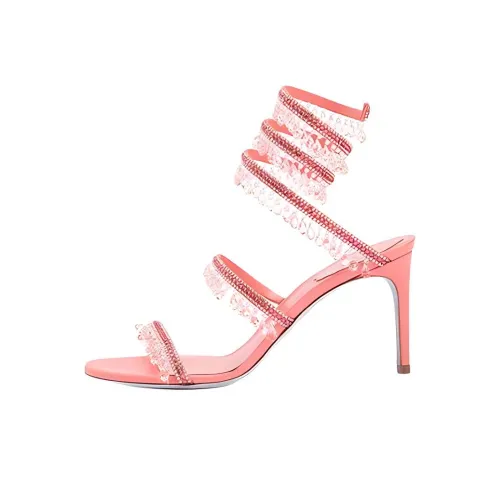 RENE CAOVILLA Chandelier One Strap Sandals Women's Peach