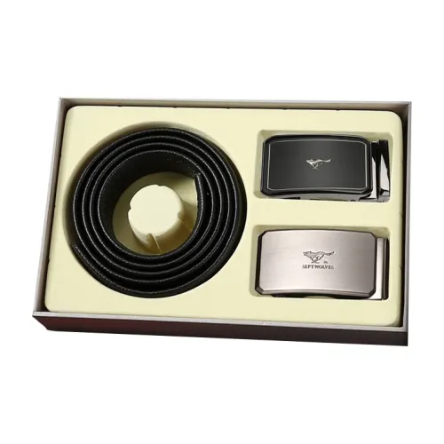 SEPTWOLVES Повседневный Бизнес Автоматическая Застежка Двойная Застежка Голова Коровья Кожа Ремни Мужской Ширина 3 см