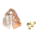 Оранжевый Желтый Подарочная Коробка Набор (Случайный Шелковый Шарф Пряжка)