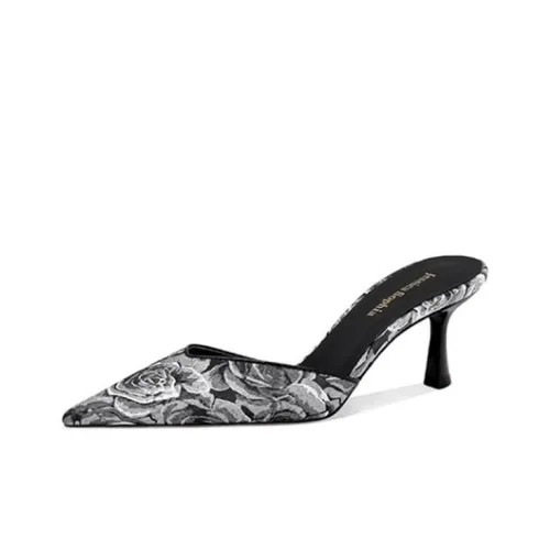 JESSICA SOPHIA Резиновая подошва Вышивка Устойчивая к истиранию Сопротивляющаяся запахам Домашние тапочки Женские Серые