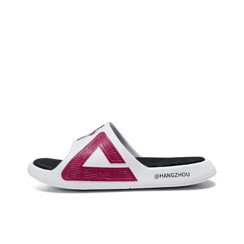 PEAK State Pole Guochuang сандалии Тотем Граффити Slip-on устойчивые Унисекс Все-белый Темно-красный