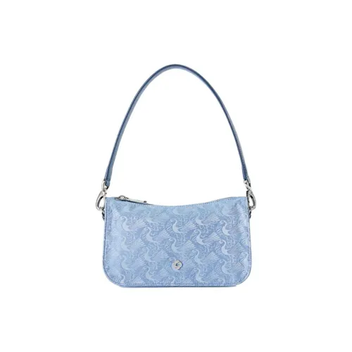 SAMSONITE V A Коллаборация LIBRA 2,0 Жаккардовая ткань Сумка на плечо Сумка Сумка через плечо Женская Синяя с принтом