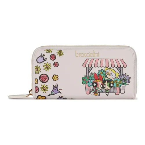 Braccialini Коровья кожа Держатель для карт кошелек Маленький Женский Светло-розовый