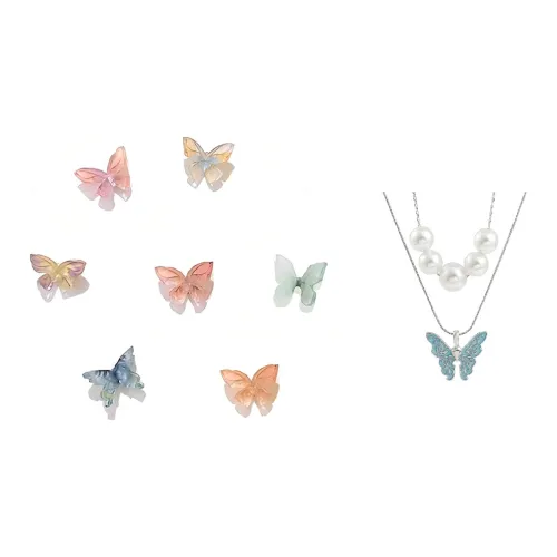 CARAT'S DIARY Смола S925 Серебряные Серьги-гвоздики Ожерелье Бестия Подарочный Набор Коробка Женские