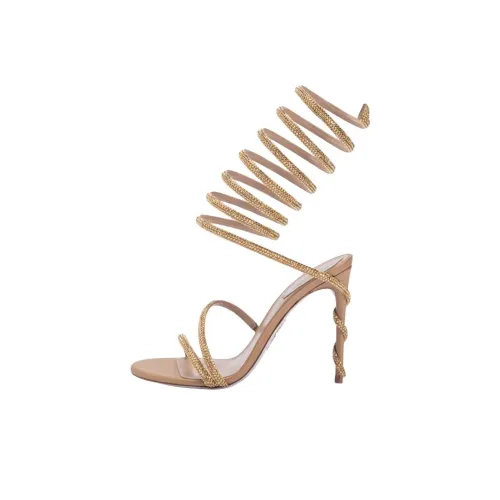 RENE CAOVILLA Margot One Strap Sandals 10,5cm Women's Gold RENE CAOVILLA Margot One Ремешок Сандалии 10,5см Женские Золотые