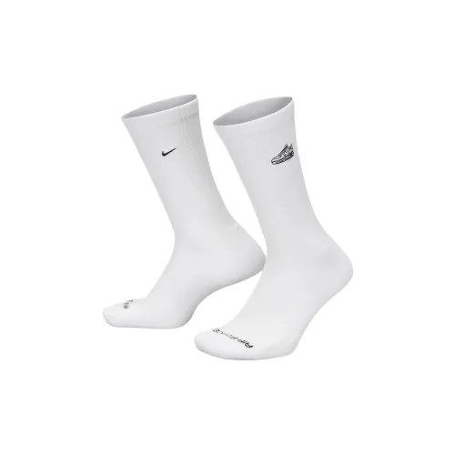 NIKE Белый/Черный Унисекс MID Носки до икры