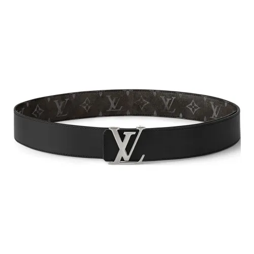 LOUIS VUITTON Кожаные ремни Мужской Черный Ширина 4CM
