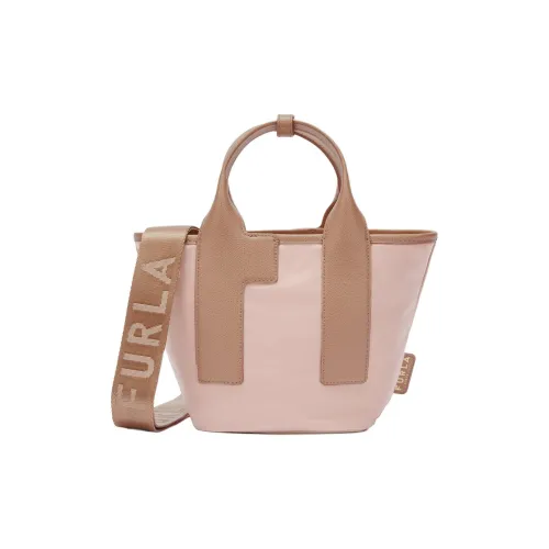 Furla Переработанный материал Нейлон Кожа Сумка-тоут Сумка для покупок Сумка через плечо Сумка Маленькая Женская Розовая