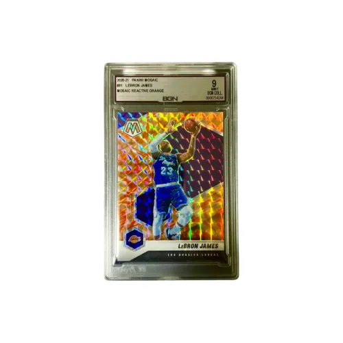 PANINI LeBron James Los Angeles Lakers Mosaic Collection Orange Explosion Fold Multicolor Holographic Player Card