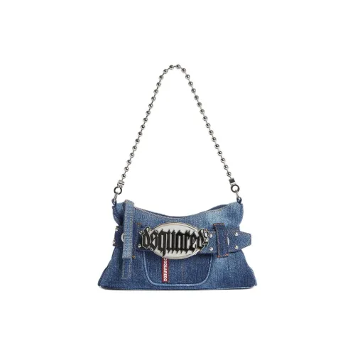 DSQUARED 2 Хлопок Сумка Сумка через плечо Женская Джинсовый синий