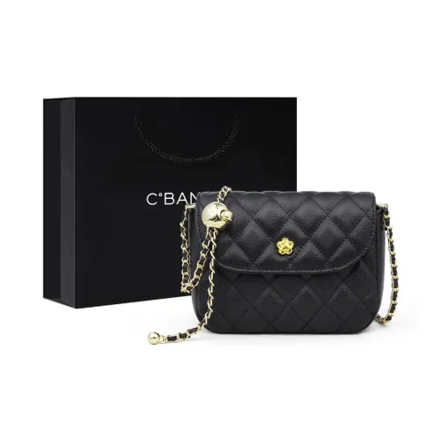 C°BANNER Коровья кожа с синтетической кожей маленькая квадратная сумка сумка через плечо стандартная женская черная