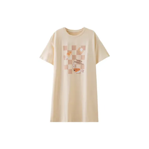 Montagut Ночная сорочка Лето Женские Овсяно-абрикосовый