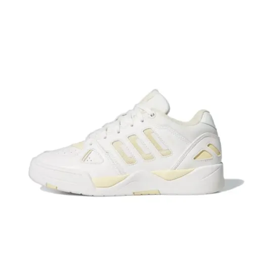 Adidas Midcity Slip-Resistant Низкие Кроссовки для Скейтбординга Женские Белые Желтые