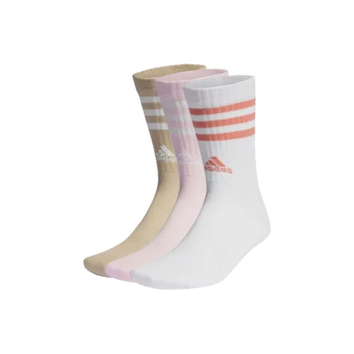 Adidas STRIPES CUSHIONED CREW Носки 3 пары Высокие носки Унисекс 3 упаковки