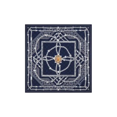 LOUIS VUITTON Шарфы из шелка тутового дерева Мужской Синий Белый