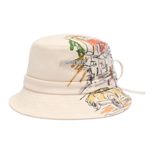 Jacquemus Cotton Bucket Hats Женские Бежевый