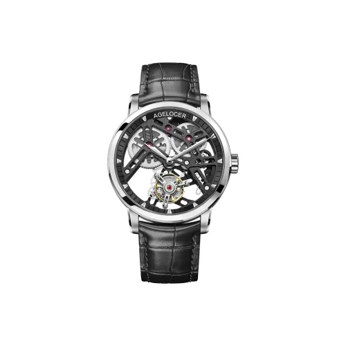 AGELOCER Мужские часы с ручным заводом механический с циферблатом в виде скелета