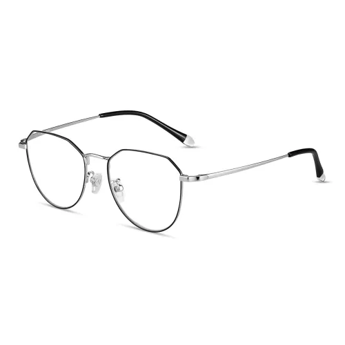 Red Sunset Чистый титан Неправильный многоугольник Функциональные очки Унисекс Серебристый Черный