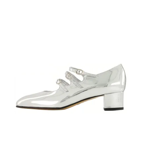 Carel Грубый каблук Туфли Мэри Джейн Женские Серебряные