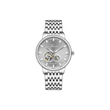 Серый циферблат, стальной браслет.