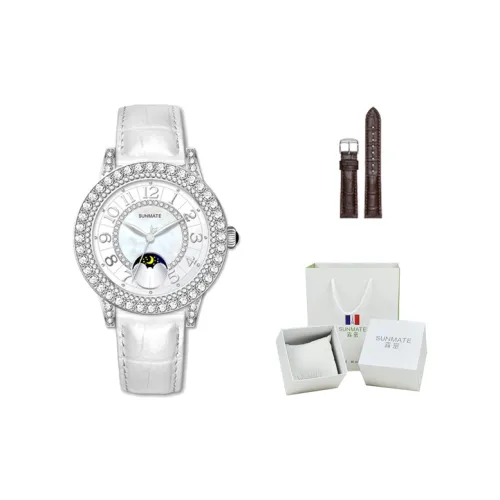 SUNMATE Luxe Модный ремешок с горным хрусталем улучшенный студенческие часы LIKE Feel кварцевый механизм женские часы