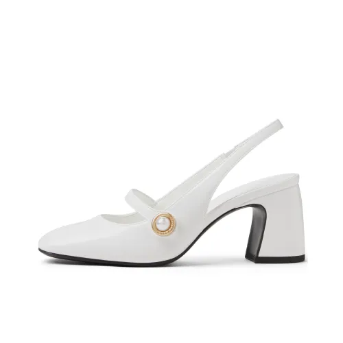 CHARLES KEITH Маленький CK Грубый каблук Туфли Мэри Джейн 7 см Женские