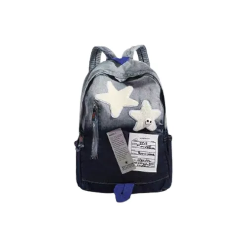 JIANGLIDA Denim Backpack Standard Women's Blue Black JIANGLIDA Деним Рюкзак Стандартный Женский Синий Черный