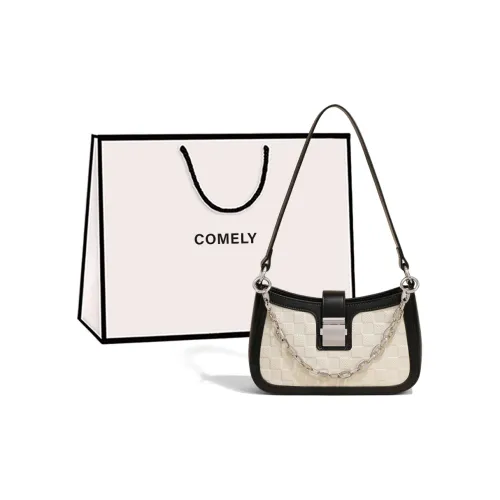 COMELY Коровья кожа с синтетической кожей сумка на плечо маленькая женская экрю