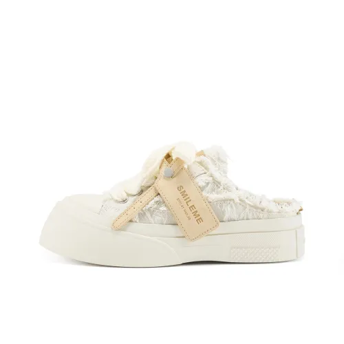 SMILEME Бахрома С подворотом Устойчивые к истиранию Домашние тапочки Женские Белые