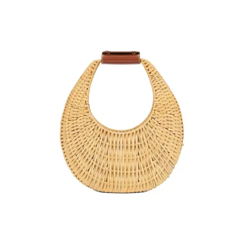 Staud Прутья ивы с Коровья кожа Комбинированная Сумка через плечо Сумка Мини Женская Натуральная