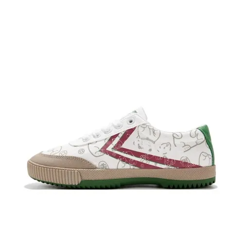 LuckyCat x Dafu Leaps Forward противоскользящие и устойчивые к истиранию низкие кеды унисекс белые зеленые