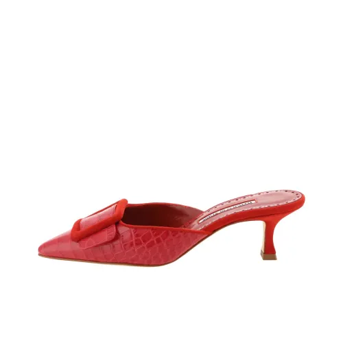 MANOLO BLAHNIK Домашние тапочки, красный, женские