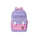 Красный логотип на светло-фиолетовом фоне